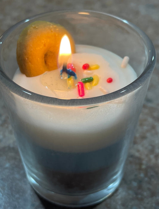 Doughnut Shot Glass Candle